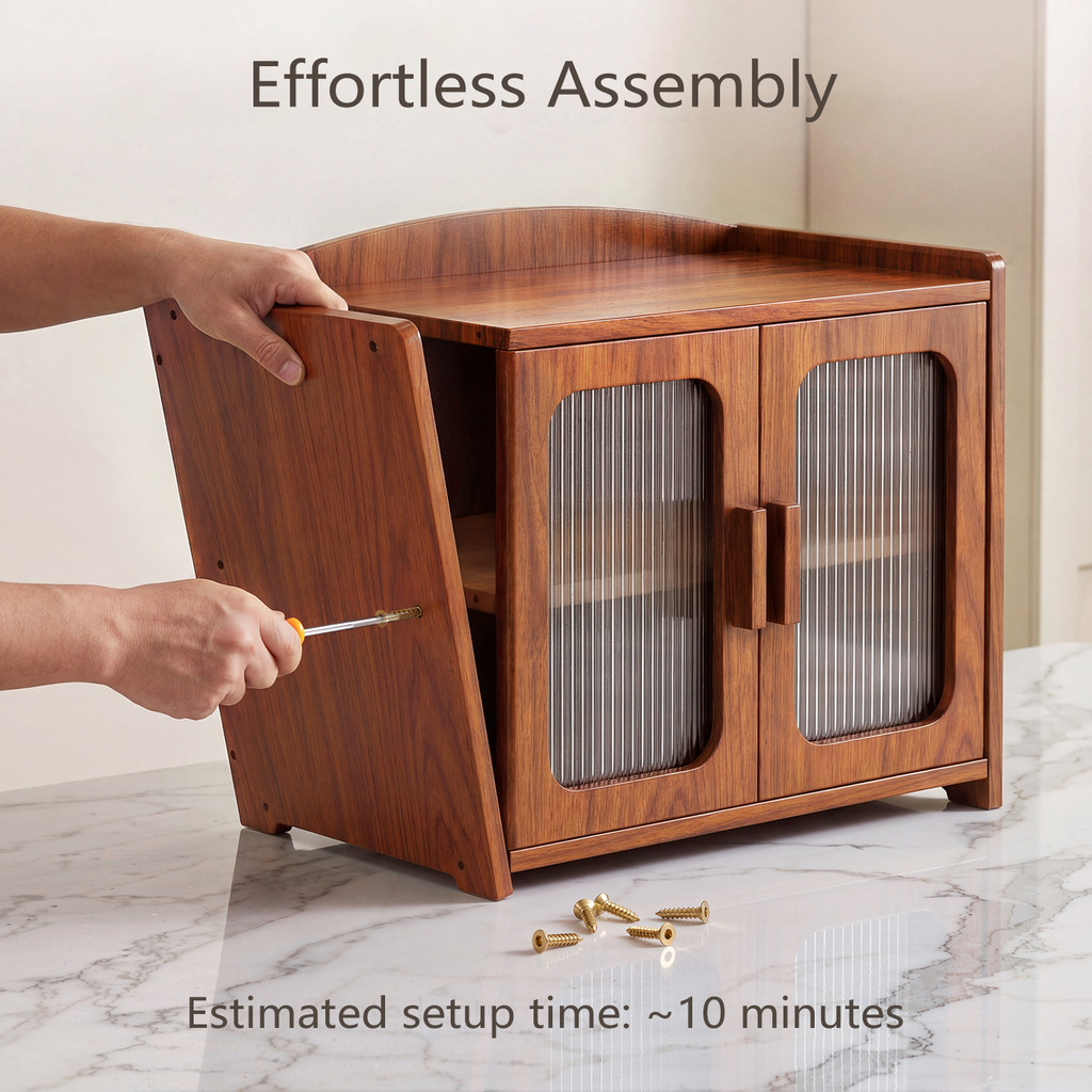 Florwish Bread Box for Kitchen Countertop, Large Capacity Wooden Bread Box, Farmhouse Bread Storage, 2 Tier Corner Bread Box for Homemade Bread, Sourdough Bread and Bagels